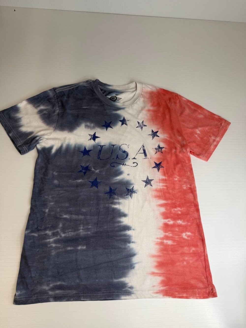 Mad Engine Shirt Men Large USA Tie Dye Short Sleeve Star Logo Party Run Gym Go